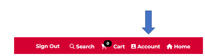 Arrow pointing to the Account login
