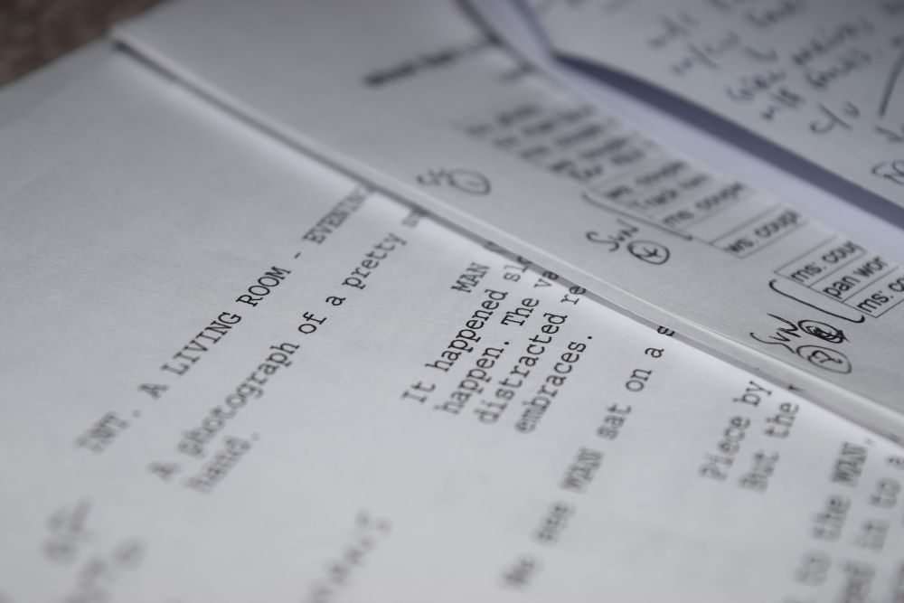 Pages of a screenplay